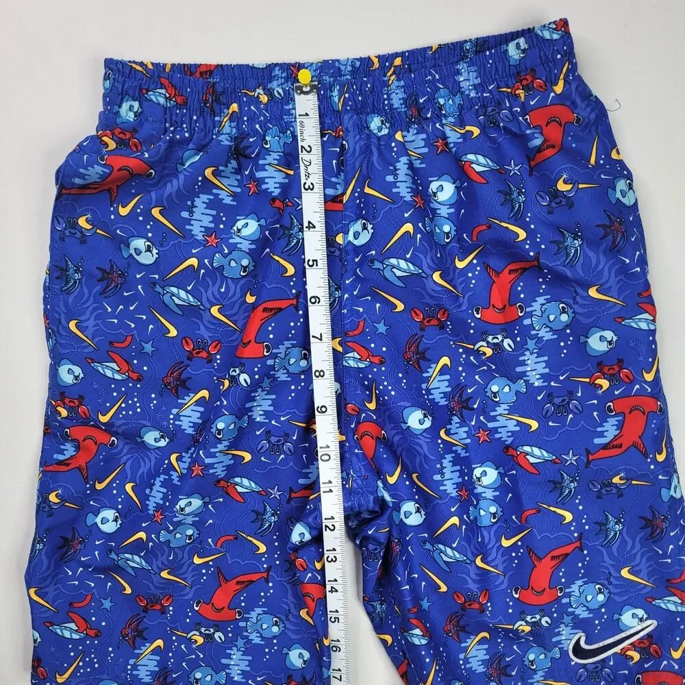 Nike Kids Boys Size XL Blue Hammerhead Shark Swim Shorts